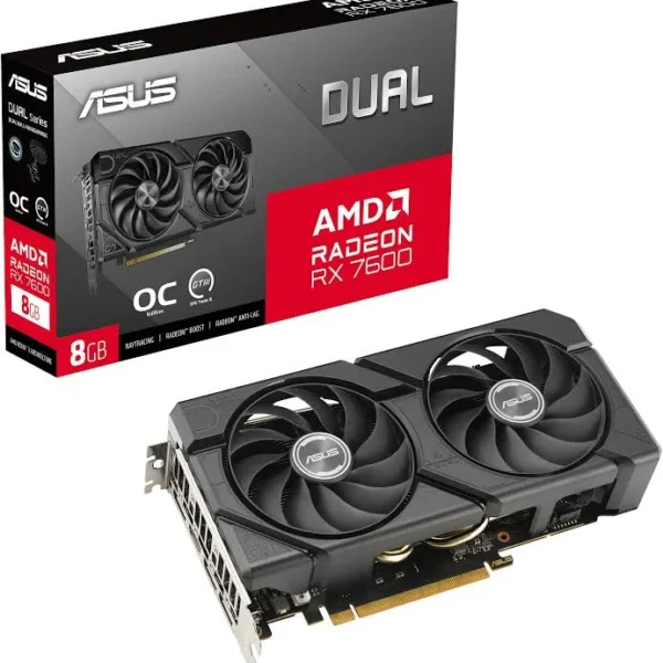 ASUS Dual Radeon RX 7600 EVO OC Edition 8GB GDDR6 Gaming Graphics Card