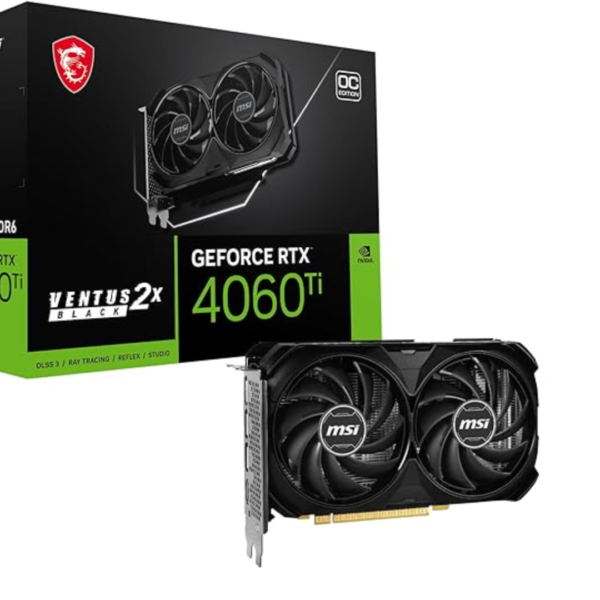 MSI Gaming GeForce RTX 4060 Ti 16GB GDDR6 Ventus 2X Black OC