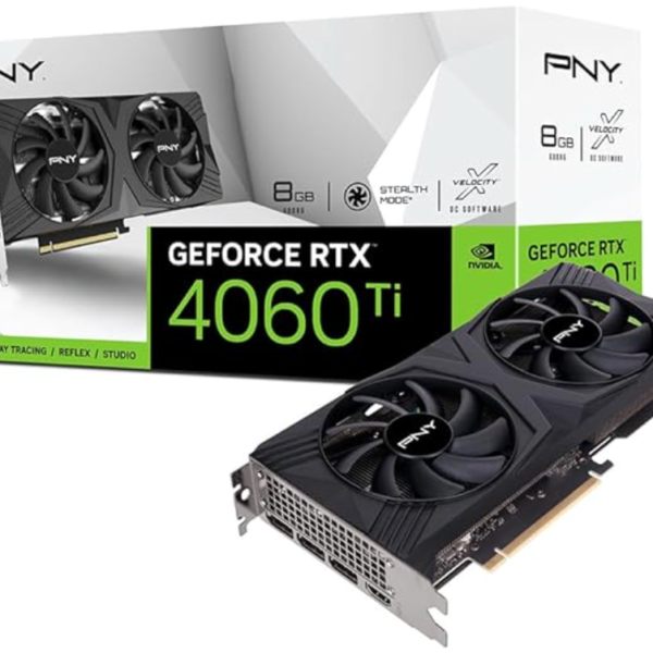PNY GeForce RTX 4060 Ti 8GB PCIe x16 Verto Dual Fan DLSS 3 Edition GDDR6 128-Bit Gaming Graphics Card